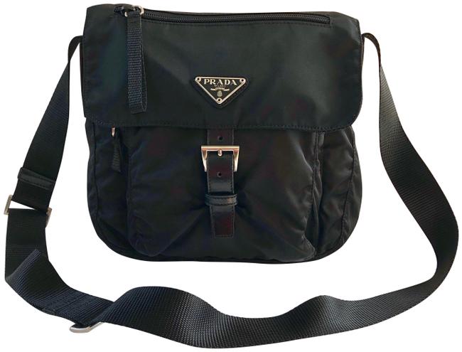 Prada Shoulder Black Tessuto Fabric Cross Body Bag