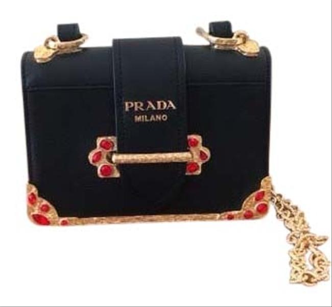 Prada Shoulder Cahier Lo Leather Cross Body Bag