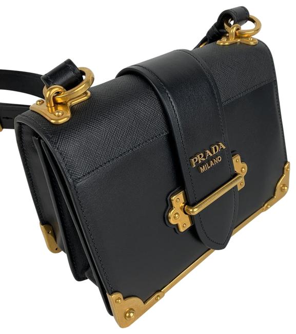 Prada Shoulder Cahier New In Black Calfskin Leather Cross Body Bag
