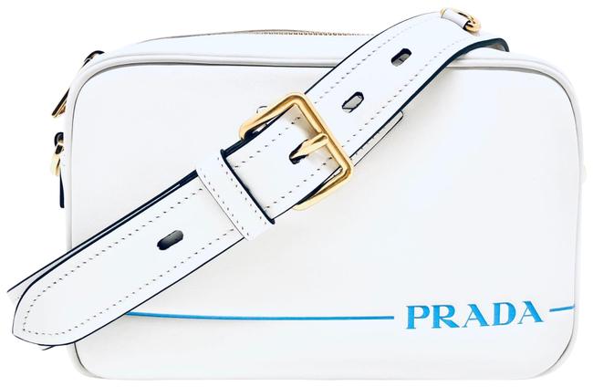 Prada Shoulder City Calf Logo Camera White Leather Cross Body Bag