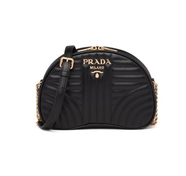 Prada Shoulder Diagramme Black Leather Cross Body Bag