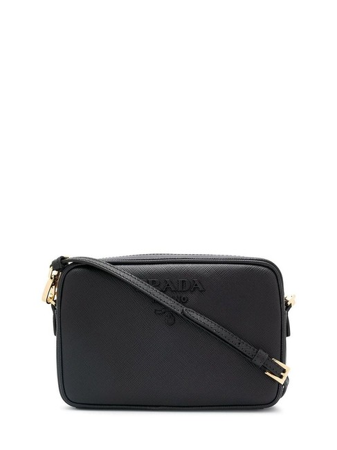 Prada Shoulder Gr Saffiano Black Leather Cross Body Bag