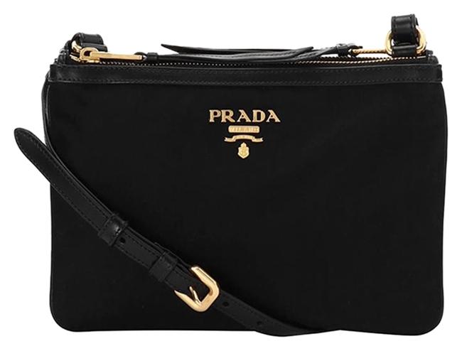 Prada Shoulder New Tessuto Soft Calf Black Nylon Cross Body Bag