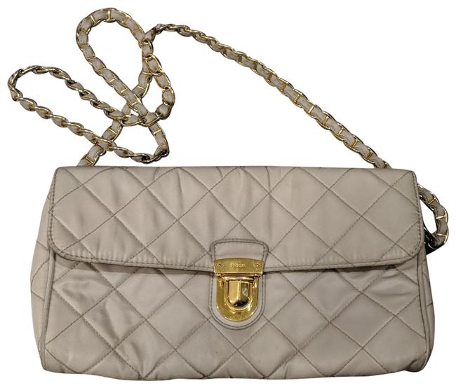 Prada Shoulder Quilted Chain Beige Nylon Cross Body Bag