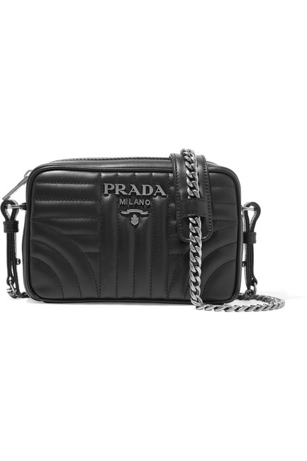 Prada Shoulder Quilted Leather Camera Cross Body Bag
