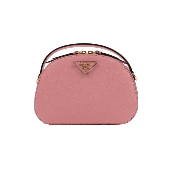 Prada Shoulder Saffiano Odette Small Pink Leather Cross Body Bag