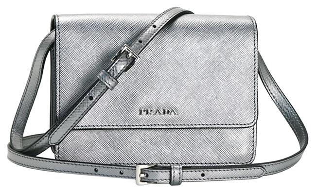 Prada Shoulder Sliver Cromo Cross Body Bag
