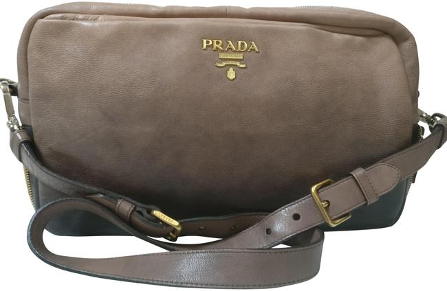Prada Shoulder Zippers Leather Cross Body Bag