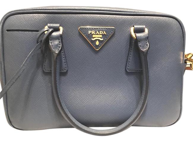 Prada Small Blue Saffino Cross Body Bag