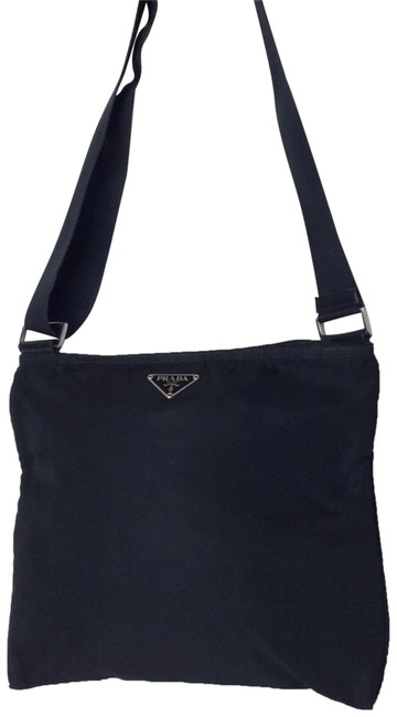 Prada Small Tessuto Black Canvas Cross Body Bag