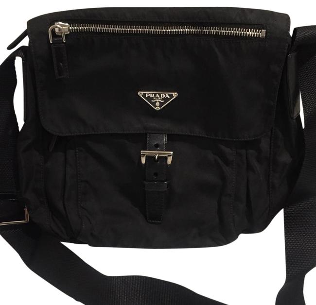 Prada Small Vela Hunting Nero Black Nylon Cross Body Bag
