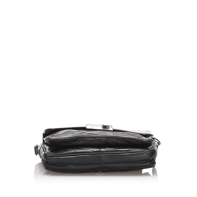 Prada Sound Black Leather Cross Body Bag