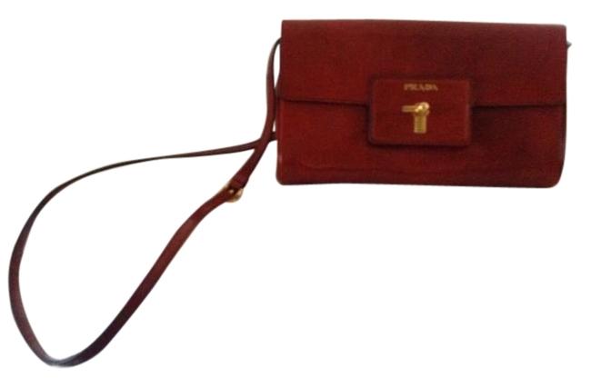 Prada Spazzolato Arancio Fume Patent Leather Cross Body Bag