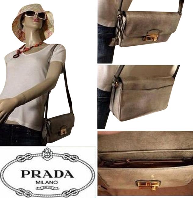 Prada Spazzolato Quarzo Fume Cross Body Bag