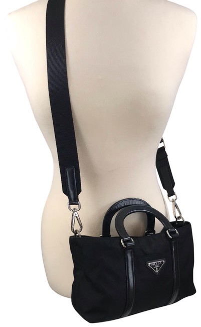 Prada Tessuto 3 Way Mini Satchel Black Nylon Cross Body Bag