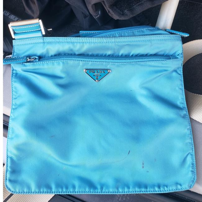 Prada Tessuto Aqua Nylon Cross Body Bag