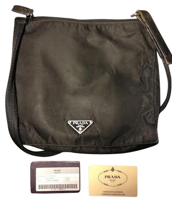 Prada Tessuto Black NylonCalf Leather Cross Body Bag