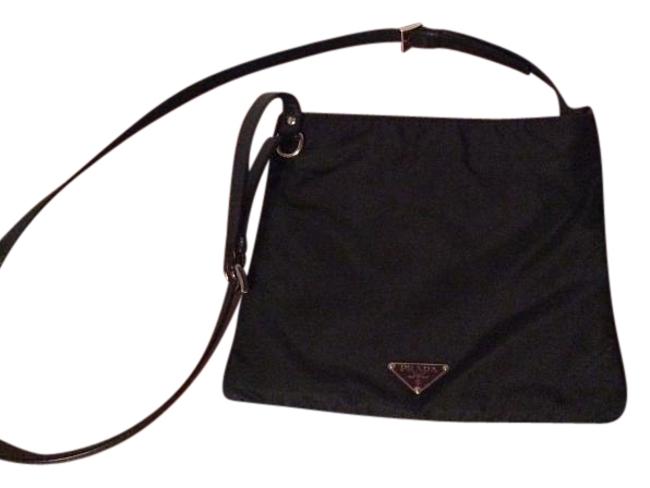 Prada Tessuto BlackMulti BlackMulti NylonLeather Cross Body Bag