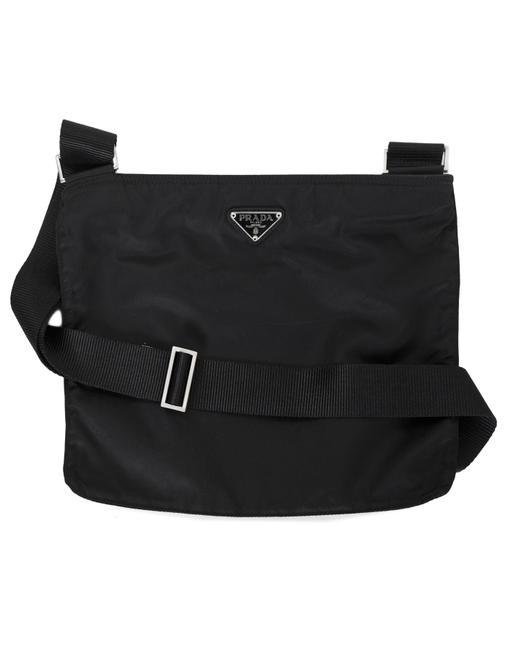 Prada Tessuto Flat Black Nylon Cross Body Bag