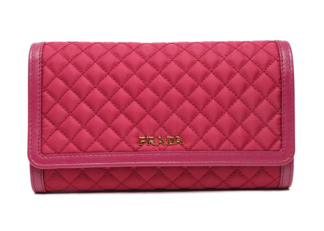 Prada Tessuto Fuchsia Nylon CanvasLeather Cross Body Bag