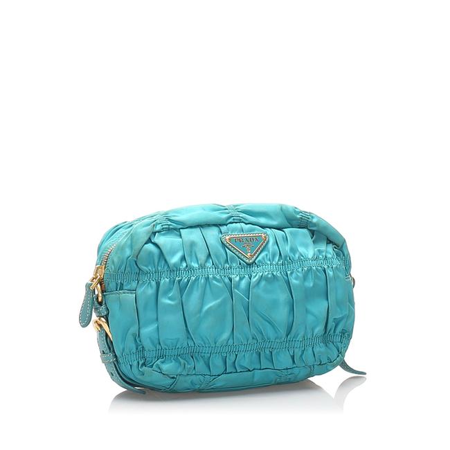 Prada Tessuto Gaufre Green Leather Cross Body Bag