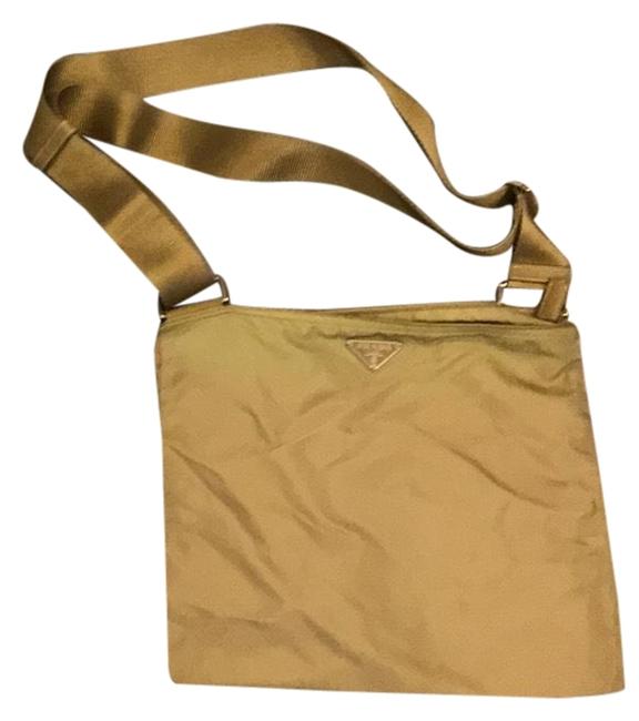 Prada Tessuto Gold Nylon Cross Body Bag