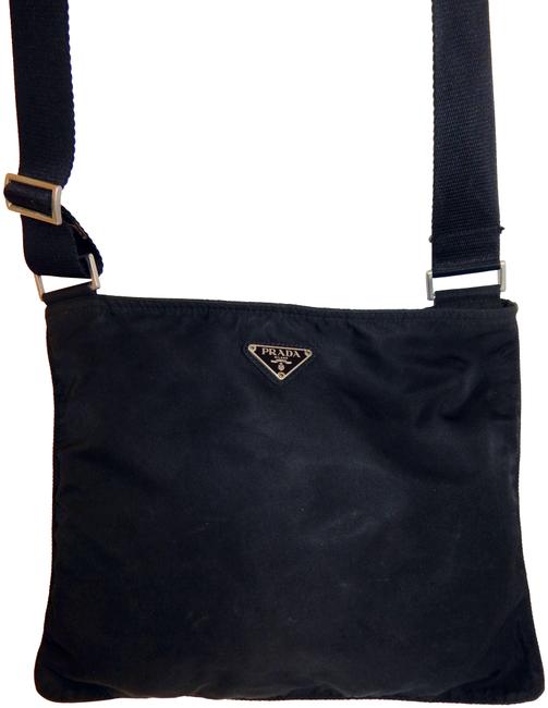 Prada Tessuto Italy Black Nylon Cross Body Bag