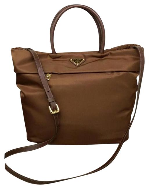 Prada Tessuto Nylon Brown Cross Body Bag