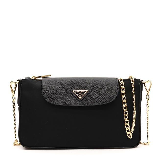Prada Tessuto Saffiano Black Nylon Cross Body Bag