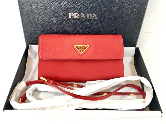 Prada Tessuto Vitello Fuogo Leather and Synthetic Cross Body Bag