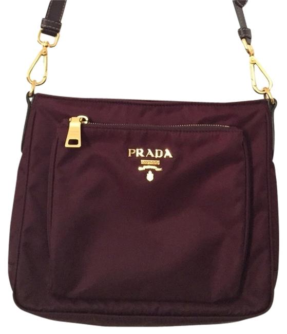 Prada Messenger Tessuto+bordeaux BordeauxBurgundy Nylon Cross Body Bag