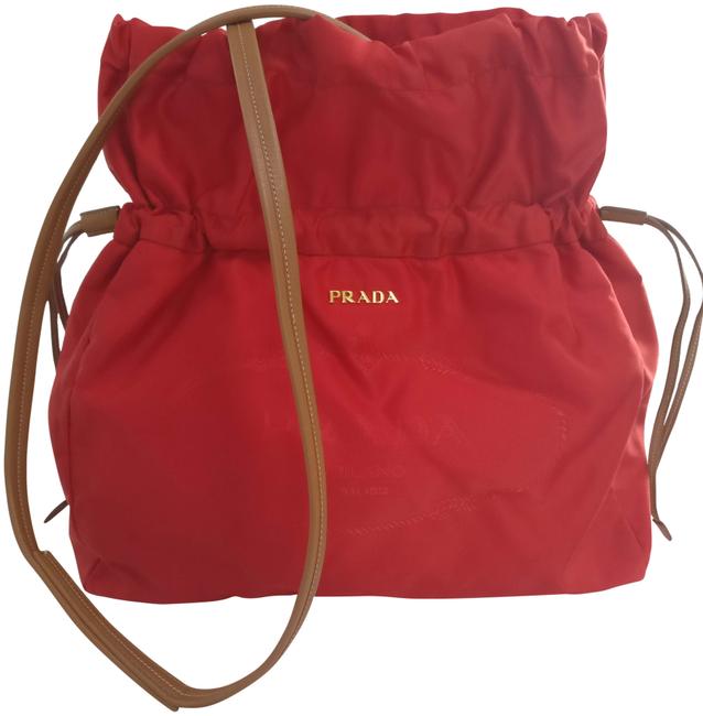 Prada TessutoNylon Tote Red Canvas Cross Body Bag