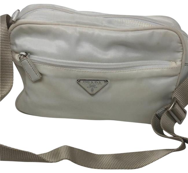 Prada Tissuto White Fabric Cross Body Bag