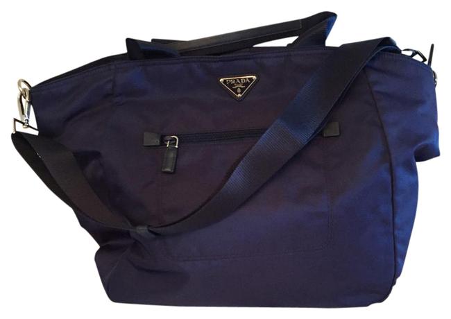Prada Tote Blue Royal Nylon Cross Body Bag