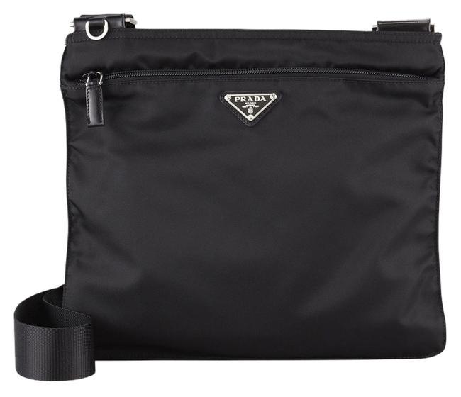Prada Vela Bandoliera Bt0978 Black Nylon Cross Body Bag