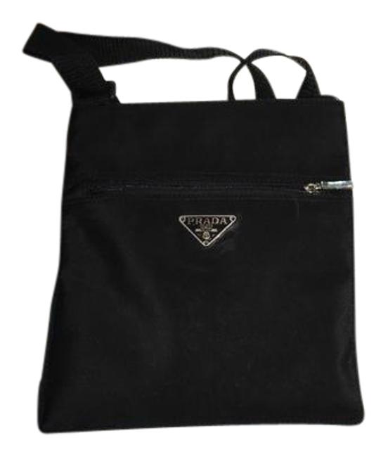 Prada Vela Black Canvas Cross Body Bag