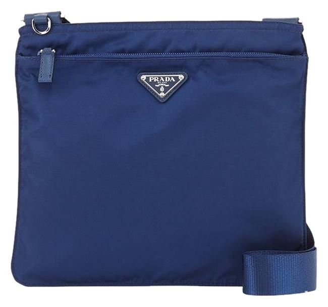 Prada Vela Blue Nylon Cross Body Bag