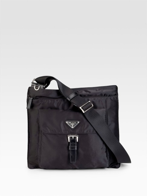 Prada Vela Borsa Black Canvas Cross Body Bag