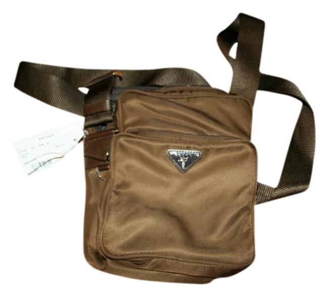 Prada Vela Brown Nylon Cross Body Bag