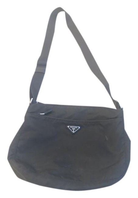 Prada Vela Ebano Dark Brown Vinyl Cross Body Bag