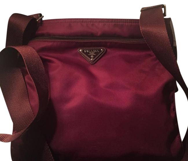 Prada Vela GranatoBurgundy Nylon Cross Body Bag