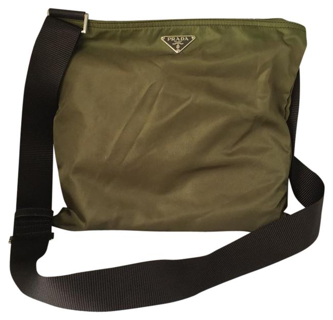 Prada Messenger Vela Green Nylon Cross Body Bag