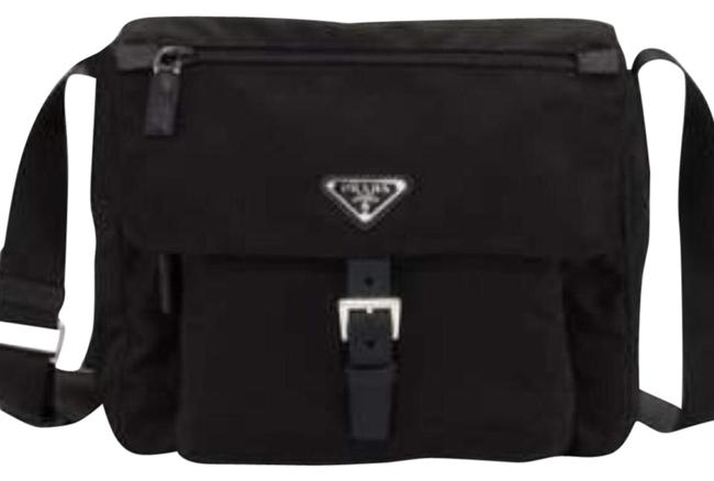 Prada Vela Hunting Black Nylon Cross Body Bag