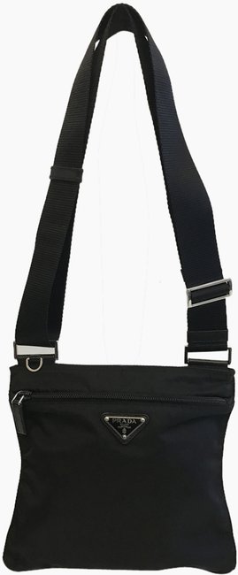 Prada Messenger Vela Black Nylon Cross Body Bag