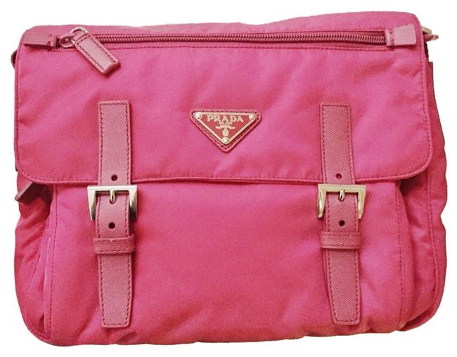 Prada Messenger Vela Pink Nylon Cross Body Bag