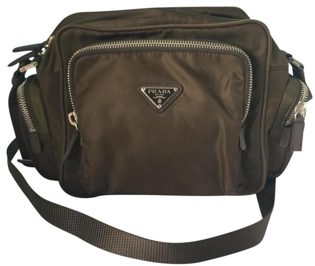 Prada Vela Nylon Brown Cross Body Bag
