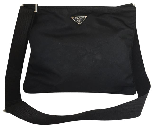 Prada Vela Nylon Large Sport Black Cross Body Bag