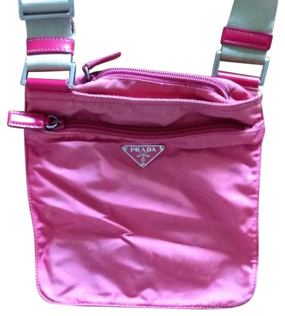 Prada Vela Nylon Pink Cross Body Bag
