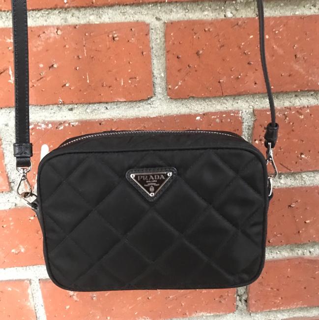 Prada Camera Vela Quilted Mini Black Nylon Cross Body Bag