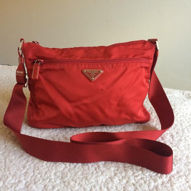 Prada Vela Rosso Nylon Cross Body Bag